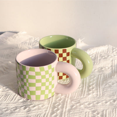 Taza de Cerámica Retro Cuadros Leche Fufu - Regalo Perfecto