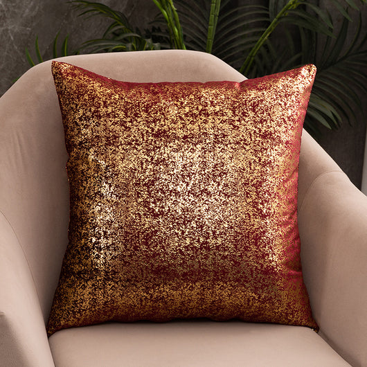 Funda de Almohada Terciopelo Copo de Nieve con Estampado Dorado - Image 5