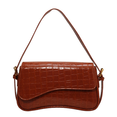 Bolso de Hombro Mujer Cuero PU Patrón Piedra con Hebilla Metálica - Image 5