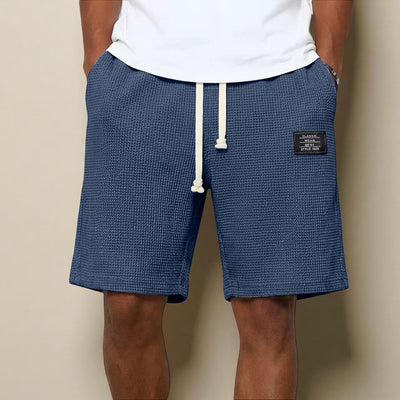 Shorts Casuales para Hombre con Tejido Waffle y Bordado - Image 6