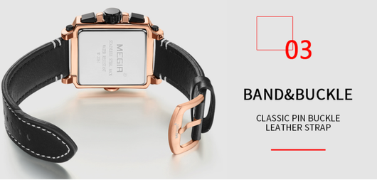 Reloj de Pulsera Cuadrado en Cuero para Hombre Estilo Vintage - Image 6