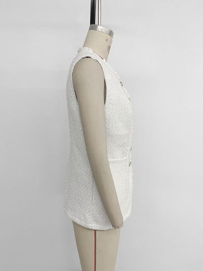 Chaleco Cardigan Elegante de Color Sólido para Mujer - Image 8