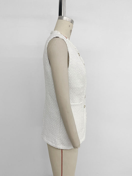 Chaleco Cardigan Elegante de Color Sólido para Mujer - Image 8