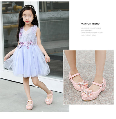 Zapatos de Tacón Alto Infantil con Moño y Cristales - Image 9