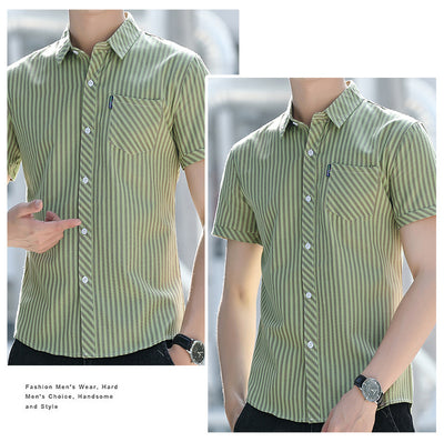 Camisa de Verano para Hombre a Rayas Resistente a Arrugas - Image 21