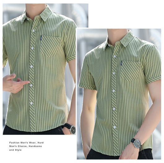 Camisa de Verano para Hombre a Rayas Resistente a Arrugas - Image 21