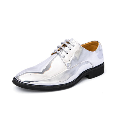 Zapatos de Cuero Brillante con Punta Afilada Estilo Británico para Hombre - Image 7