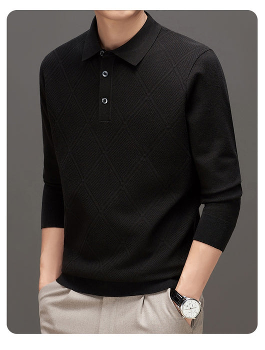 Suéter Tipo Polo de Cuello Alto Manga Larga para Hombre - Image 16