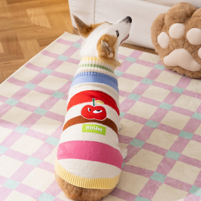 Suéter Cálido para Perro Mediano - Diseño Arcoíris con Rayas de Manzana para Otoño e Invierno - Image 38