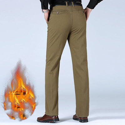 Pantalones Casuales Rectos Sueltos Cintura Alta para Hombre Maduro - Image 9