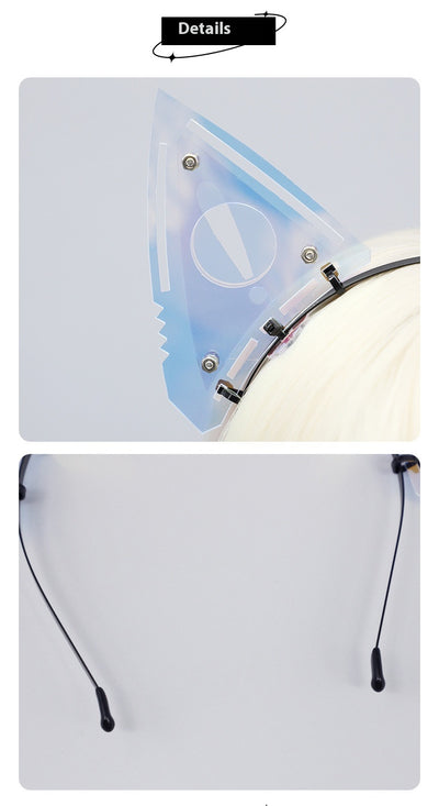 Conjunto de Armadura Mecánica Cyberpunk con Máscara, Protectores de Brazos y Diadema de Orejas de Gato - Image 13