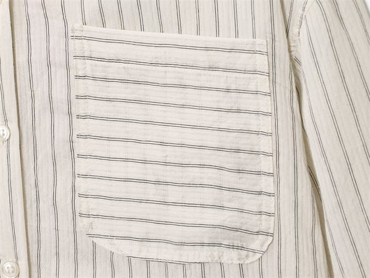 Camisa de Rayas Holgada con Solapa y Manga Larga - Image 11