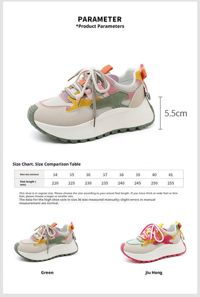 Tenis Dad Shoes Mujer Verano Otoño con Plataforma y Detalles en Contraste - Image 7