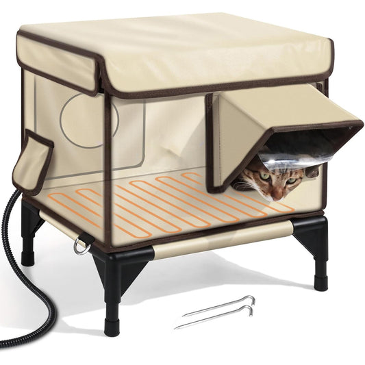 Casa Elevada para Gatos con Tubo PVC y Tela Oxford Impermeable - Image 2