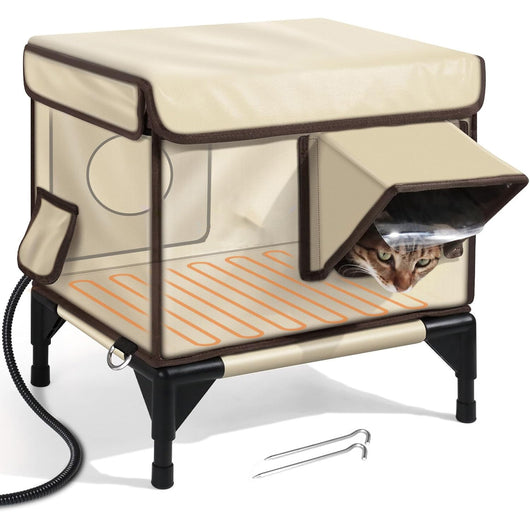 Casa Elevada para Gatos con Tubo PVC y Tela Oxford Impermeable - Image 2