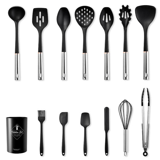 Set de 14 Utensilios de Silicona con Mango de Acero Inoxidable - Image 11