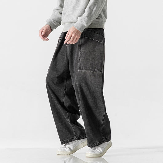 Pantalón Ancho Recto Estilo Japonés Talla Grande - Image 12