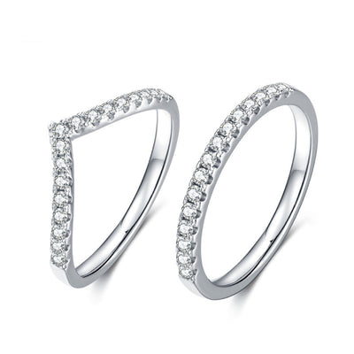Anillo V-Row de Plata 925 con Moissanita Engastada - Image 3
