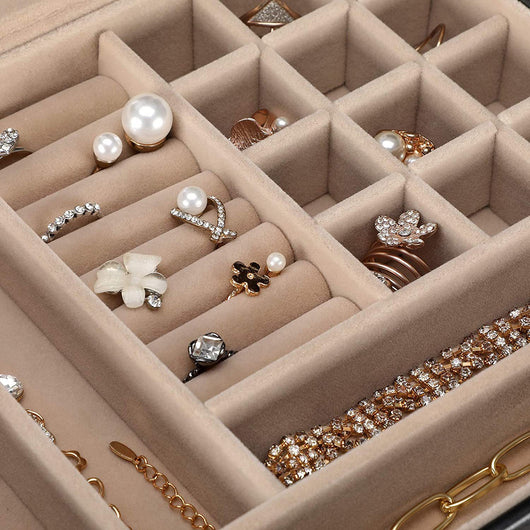 Caja Organizadora de Joyas con Tres Capas y Dos Cajones - Image 5