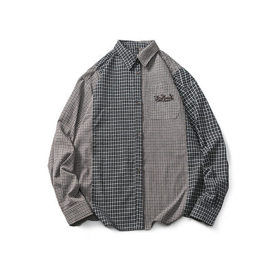 Camisa de Cuadros Patchwork para Hombre - Image 9