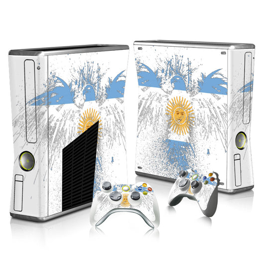 Radioactive symbol gaming console and controller skin set with a distressed yellow and brown grunge pattern. - Image 10