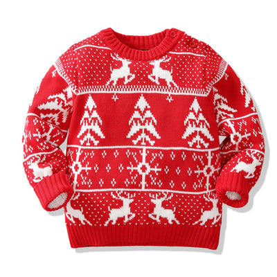 Suéter Infantil Jacquard Doble con Diseño Copo de Nieve - Image 9