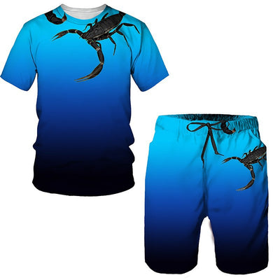 Conjunto de Shorts Casuales para Hombre con Estampado Digital 3D - Image 3