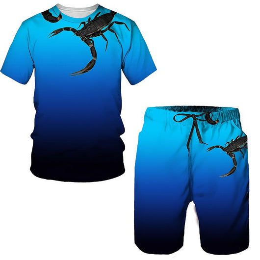 Conjunto de Shorts Casuales para Hombre con Estampado Digital 3D - Image 3
