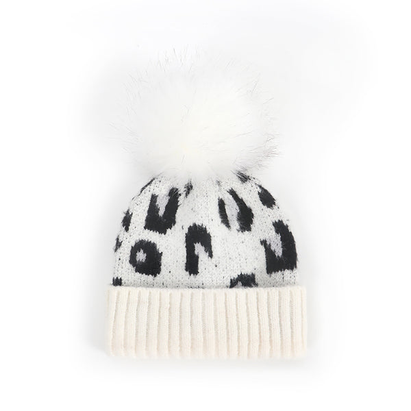 Gorro de Punto Mohair Infantil Estampado Leopardo - Image 4