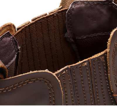 Botas de Cuero para Hombre con Punta Redonda - Calzado de Senderismo Resistente - Image 12