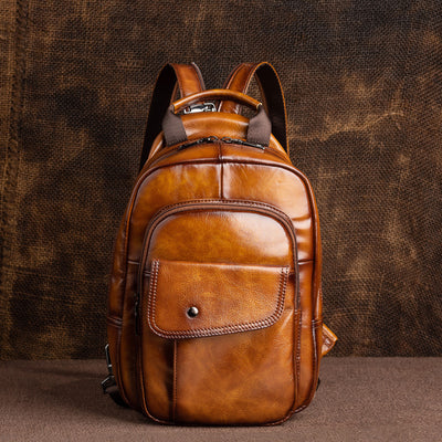 Bolsa de Viaje Multifuncional para Hombre en Cuero Genuino