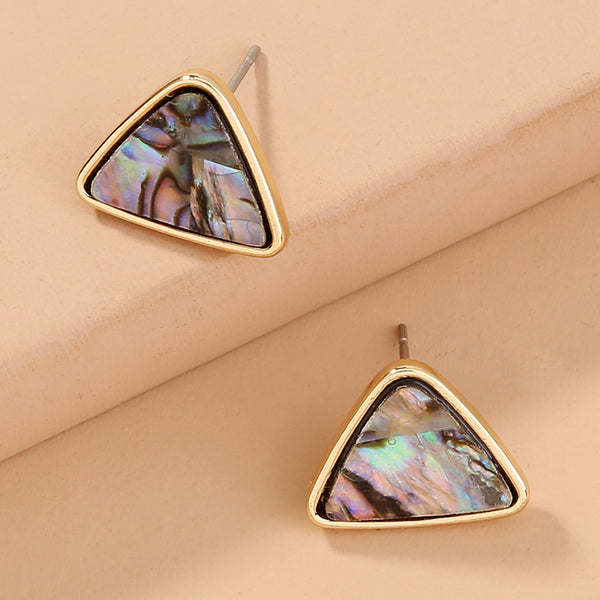 Aretes Triangulares de Concha Abalone Natural