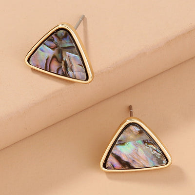 Aretes Triangulares de Concha Abalone Natural