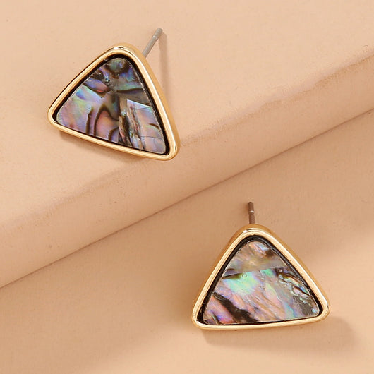 Aretes Triangulares de Concha Abalone Natural