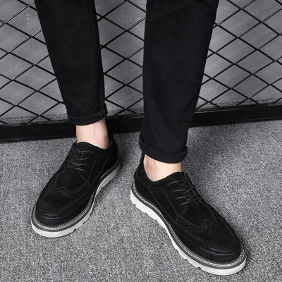 Zapatos Brogue de Cuero Gamuza Estilo Europeo y Americano - Image 10