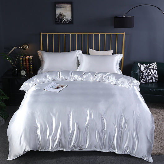 Juego de Cama Funda Nórdica Seda de Hielo Color Puro Verano - Image 11