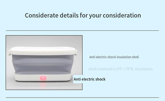 White and grey aromatherapy drying UV sterilization box, disassembled to show collapsible basin, vented lid, and drying rack. - Image 14