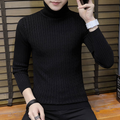 Suéter Cuello Alto Otoño Estilo Cruzado para Hombre - Image 16