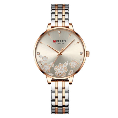 Reloj de Cuarzo para Mujer con Correa de Acero y Diseño Floral - Image 4