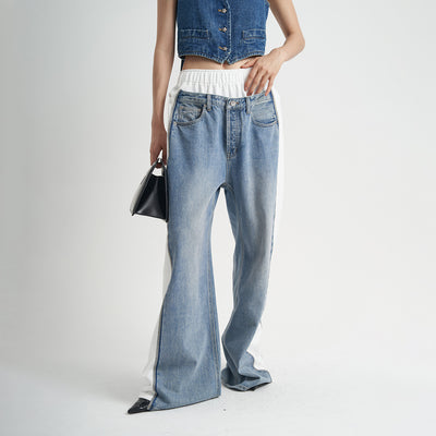 Jeans Patchwork Cintura Alta Loose Fit para Mujer - Image 2
