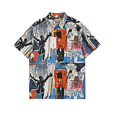 Camisa Hawaiana Estampado Doodle para Mujer - Estilo Personalidad - Image 5