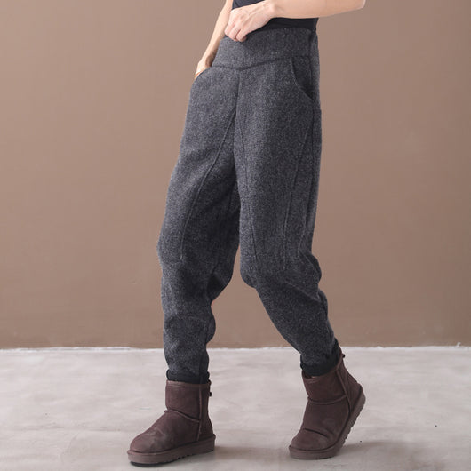 Pantalón Harem de Punto Lana Suelta Versátil - Image 18