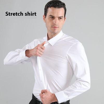 Camisa Elástica de Talla Grande para Hombre de Manga Larga