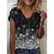 Playera Cuello V Estampado Geométrico Abstracto