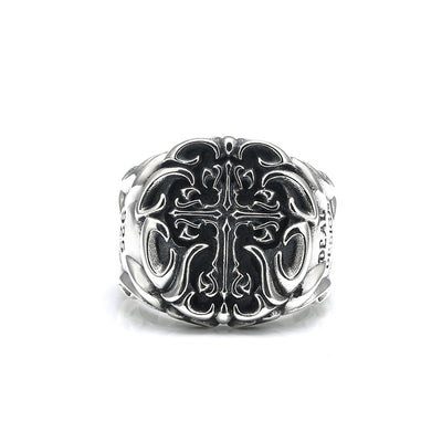 Anillo de Plata 925 Pesado Industrial con Cruz para Hombre - Image 2