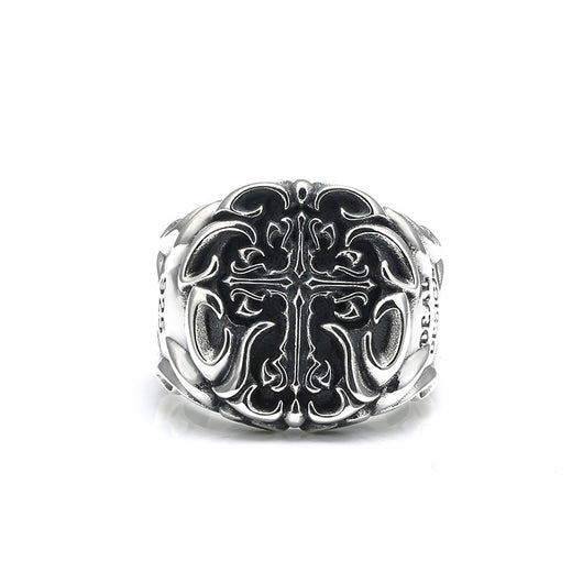 Anillo de Plata 925 Pesado Industrial con Cruz para Hombre - Image 2