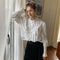 Blusa Blanca Moonlight Elegancia Francesa para Mujer