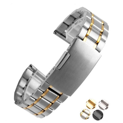 Correa de Reloj 22mm Cinco Eslabones Acero Inoxidable Sólido - Image 24
