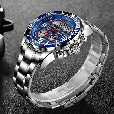 Reloj Deportivo Dual con Pantalla Digital y Analógica