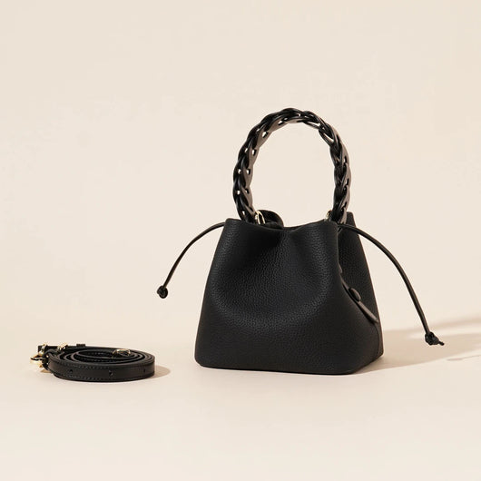 Bolso Bandolera de Cuero Vegetal - Estilo Bucket Vintage - Image 4